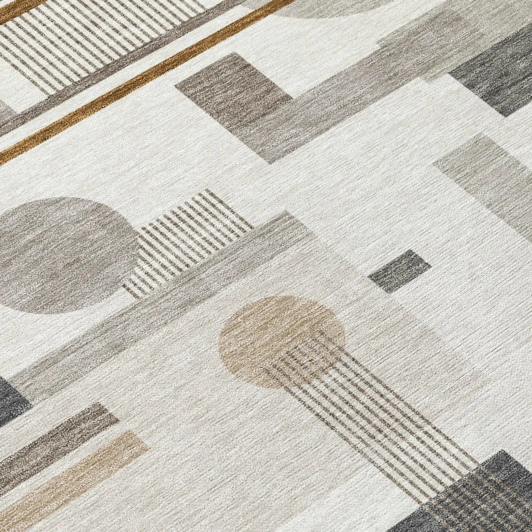 10' X 14' Ivory And Silver Geometric Washable Indoor Outdoor Area Rug Homeroots Outdoor
