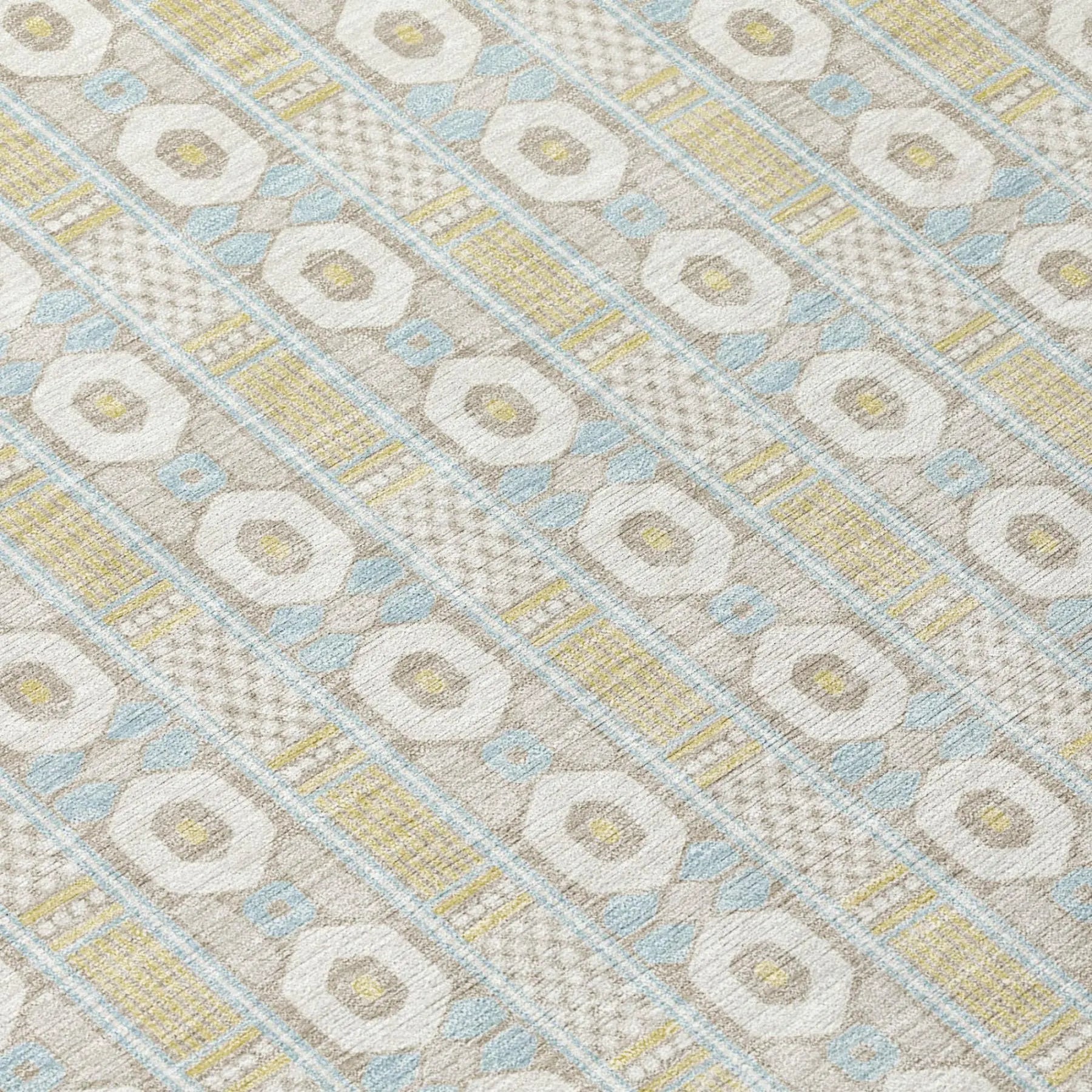 10' X 14' Ivory And Silver Striped Washable Indoor Outdoor Area Rug Homeroots Outdoor