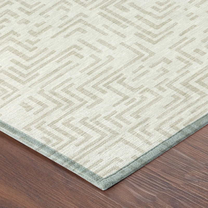 10' X 14' Ivory And Sky Blue Geometric Washable Indoor Outdoor Area Rug Homeroots Outdoor