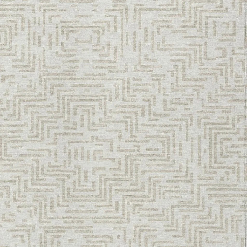 10' X 14' Ivory And Sky Blue Geometric Washable Indoor Outdoor Area Rug Homeroots Outdoor