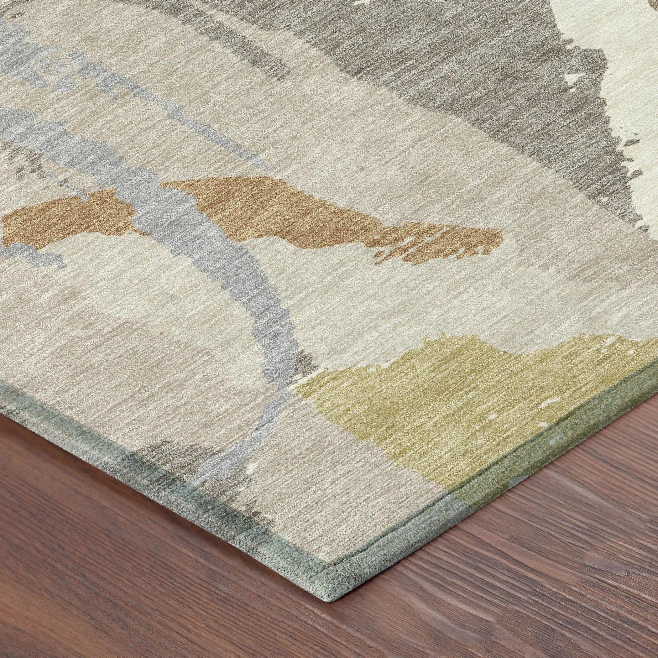 10' X 14' Ivory And Taupe Abstract Washable Indoor Outdoor Area Rug Homeroots Outdoor