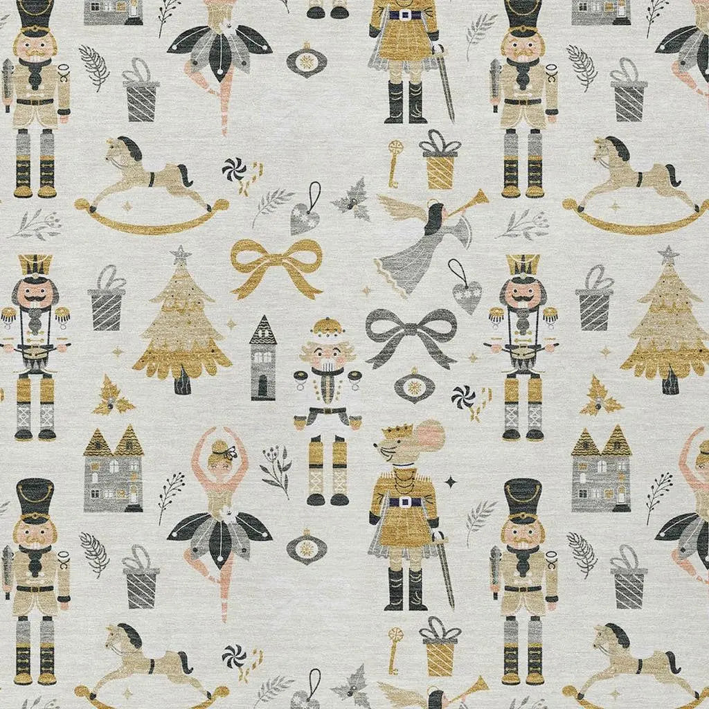 10' X 14' Ivory Gold Black And Gray Village House Washable Indoor Outdoor Area Rug Homeroots Outdoor