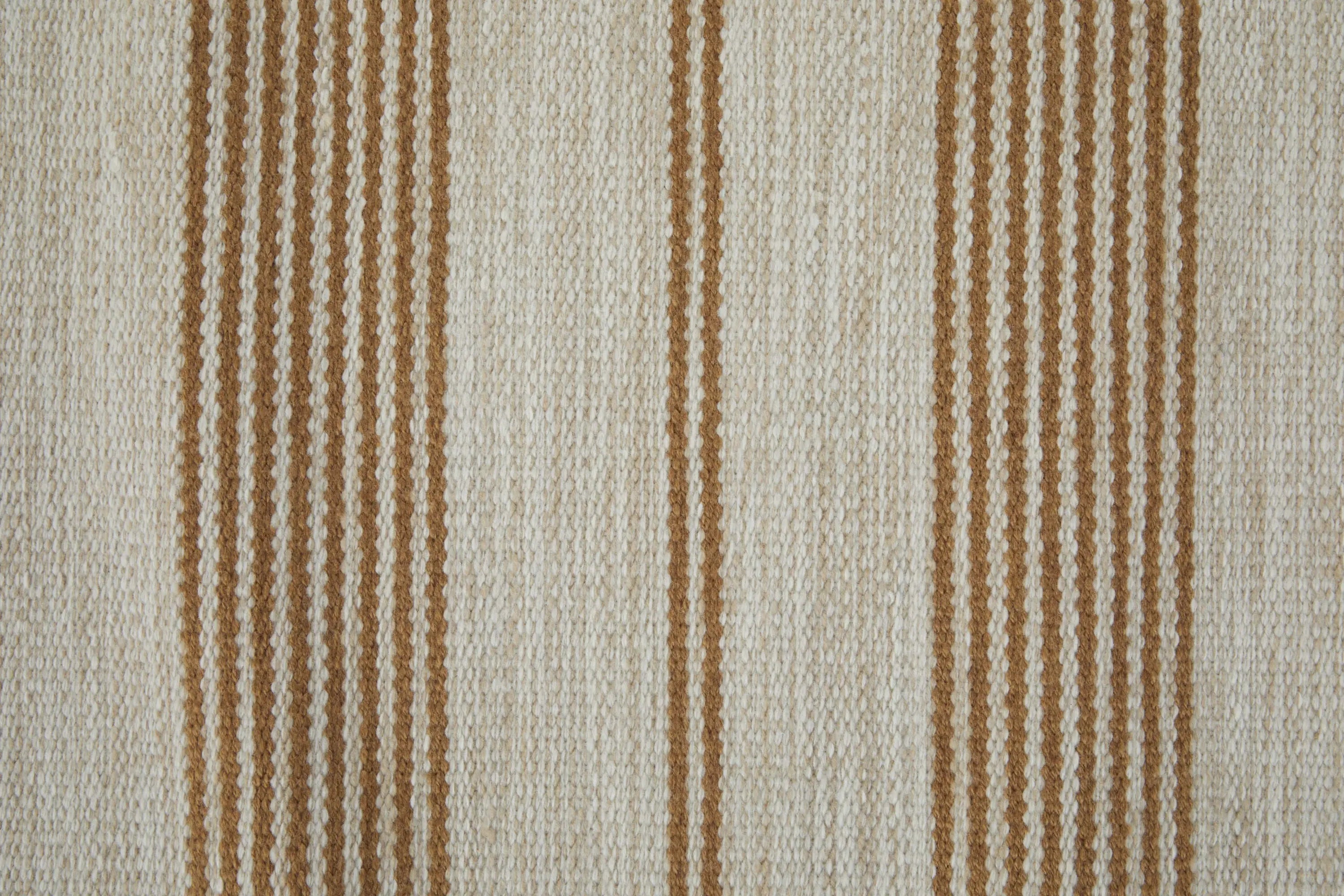 10' X 14' Ivory Taupe And Brown Striped Dhurrie Hand Woven Stain Resistant Area Rug Homeroots Outdoor