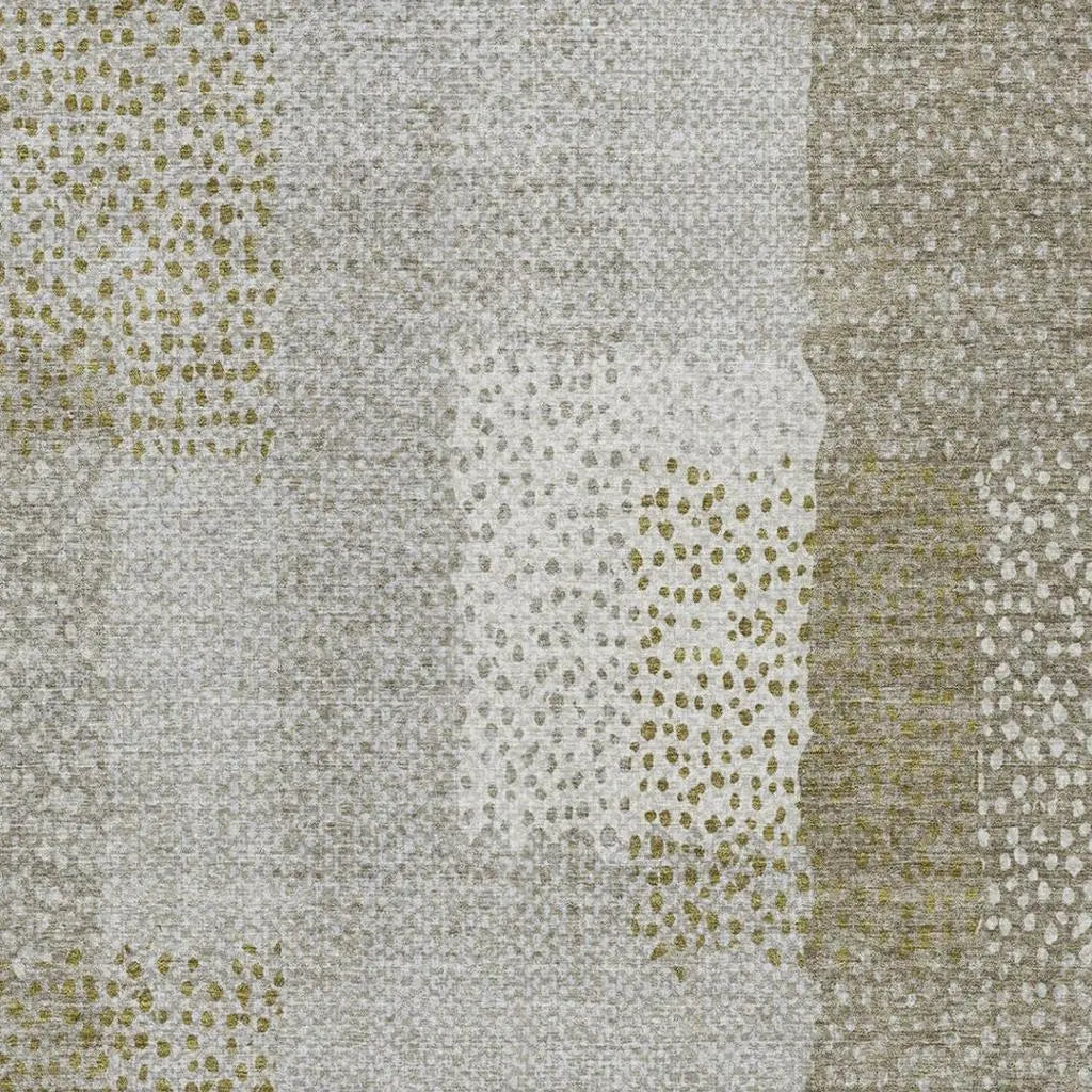 10' X 14' Khaki And Brown Abstract Washable Indoor Outdoor Area Rug Homeroots Outdoor