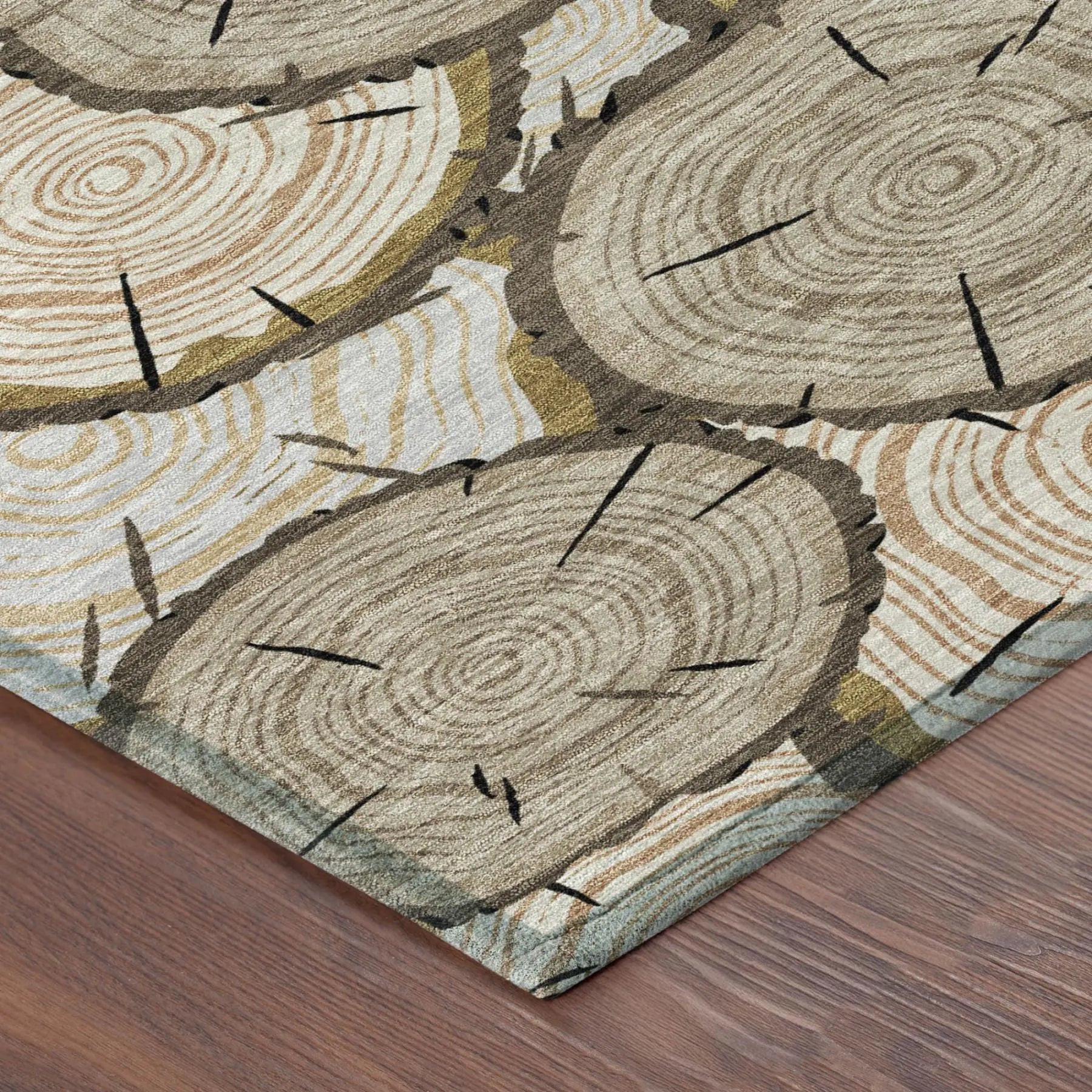 10' X 14' Khaki And Brown Faux Bois Washable Indoor Outdoor Area Rug Homeroots Outdoor