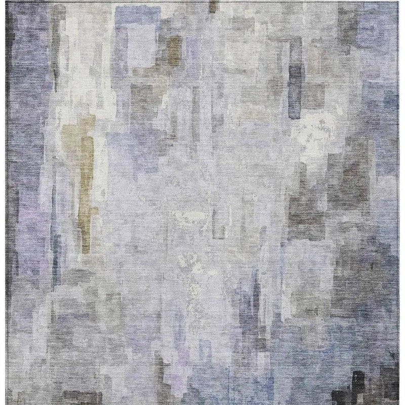 10' X 14' Lavender And Gray Abstract Washable Indoor Outdoor Area Rug Homeroots Outdoor