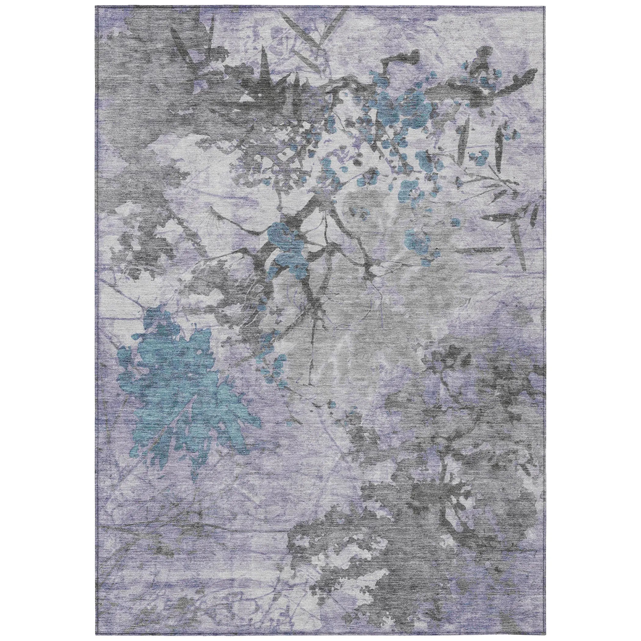 10' X 14' Lavender And Ivory Abstract Washable Indoor Outdoor Area Rug Homeroots Outdoor