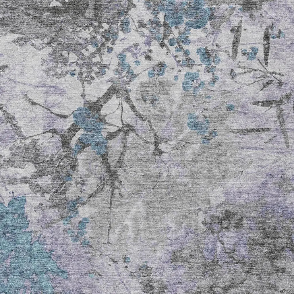 10' X 14' Lavender And Ivory Abstract Washable Indoor Outdoor Area Rug Homeroots Outdoor