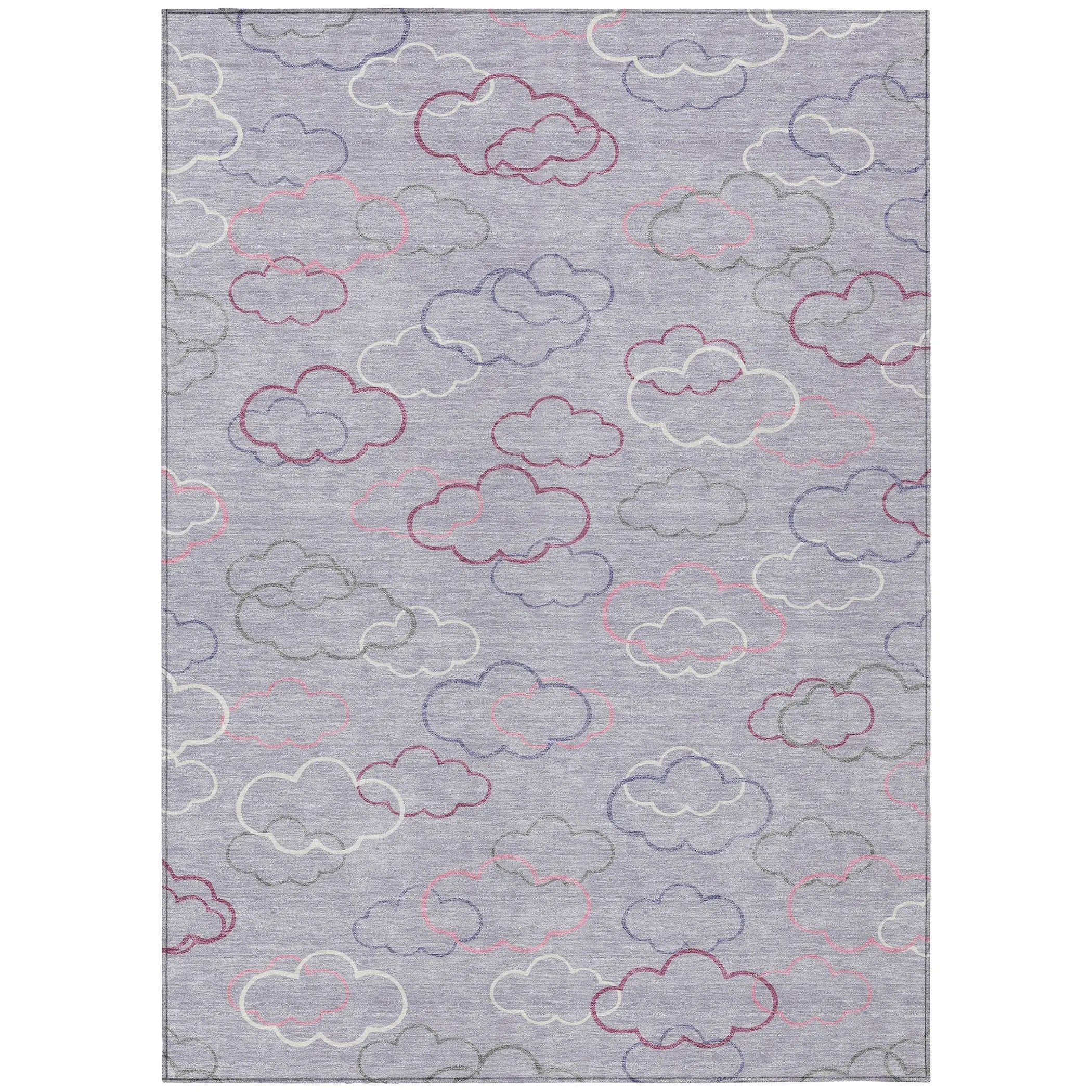 10' X 14' Lavender And Ivory Abstract Washable Indoor Outdoor Area Rug Homeroots Outdoor