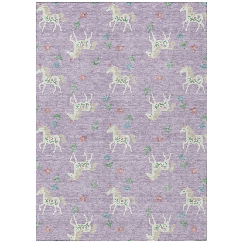 10' X 14' Lavender And Ivory Floral Washable Indoor Outdoor Area Rug Homeroots Outdoor