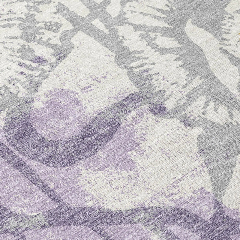 10' X 14' Lavender And Purple Floral Washable Indoor Outdoor Area Rug Homeroots Outdoor