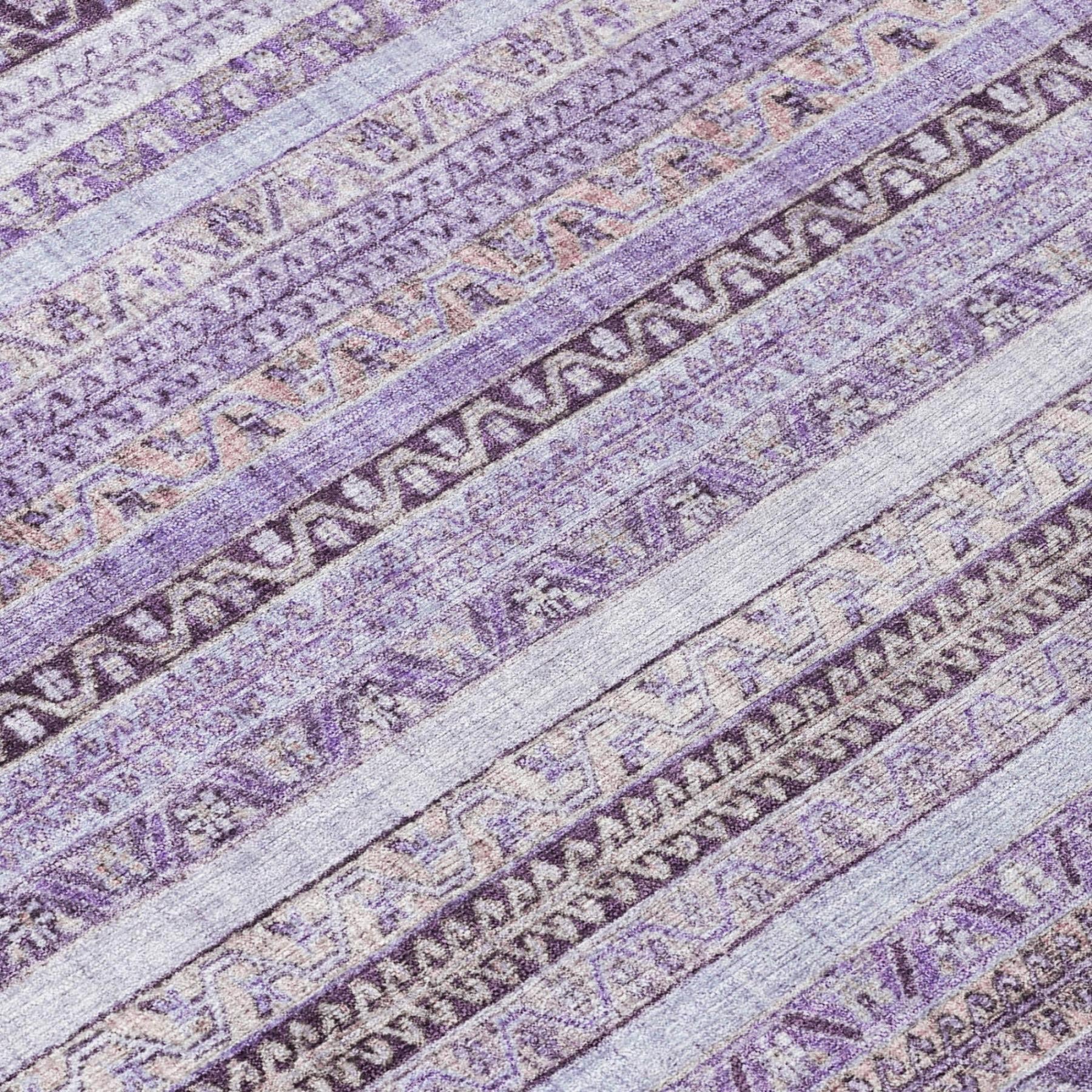 10' X 14' Lavender And Purple Striped Washable Indoor Outdoor Area Rug Homeroots Outdoor
