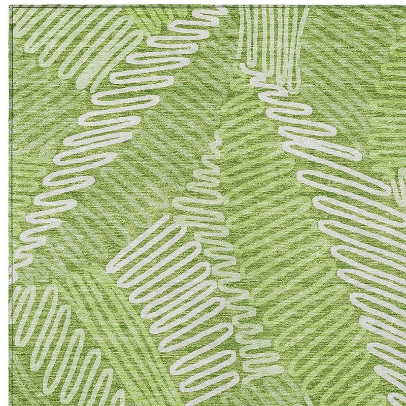 10' X 14' Lime Green And Ivory Floral Washable Indoor Outdoor Area Rug Homeroots Outdoor