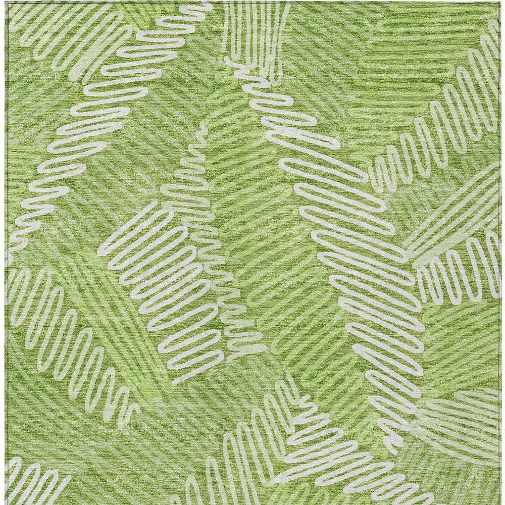 10' X 14' Lime Green And Ivory Floral Washable Indoor Outdoor Area Rug Homeroots Outdoor