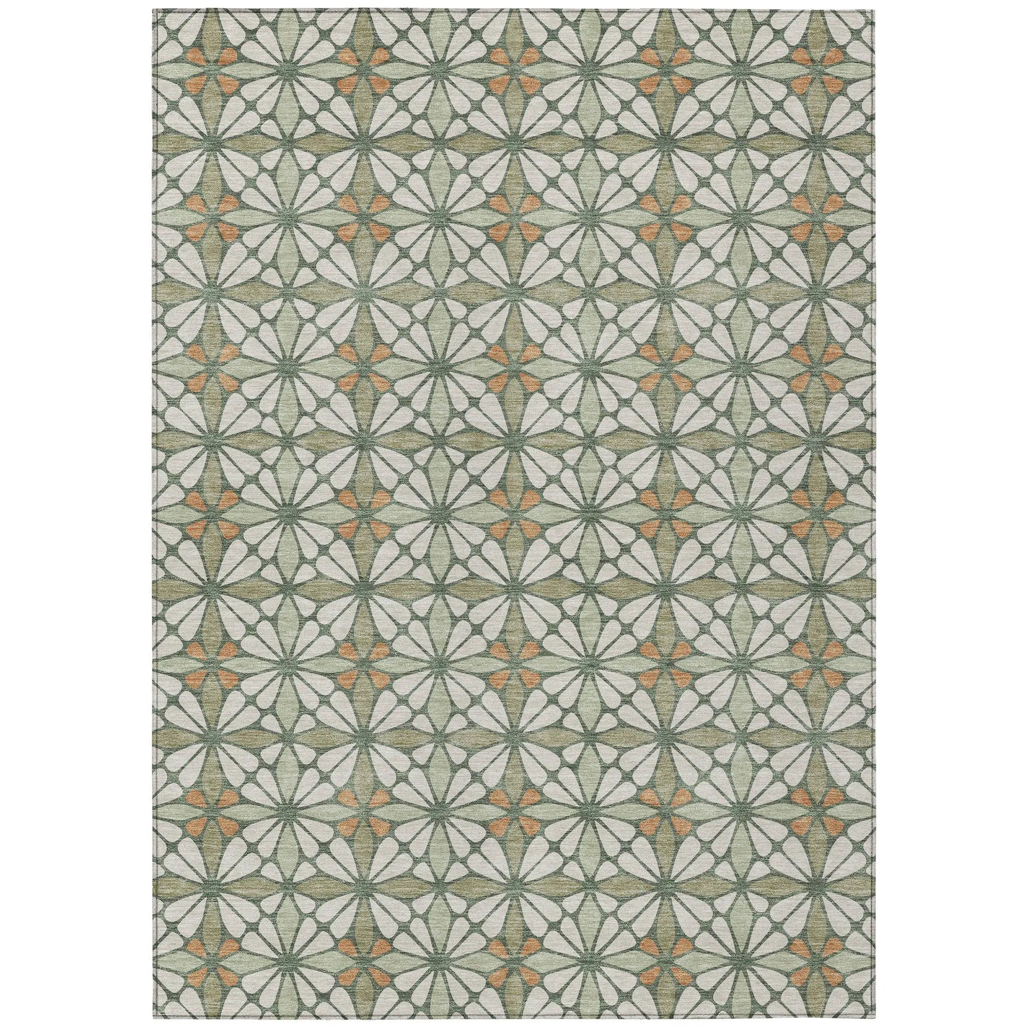 10' X 14' Linen And Beige Geometric Washable Indoor Outdoor Area Rug Homeroots Outdoor