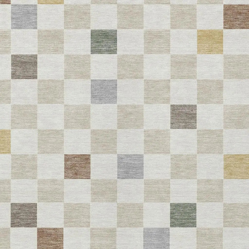 10' X 14' Linen And Black Geometric Washable Indoor Outdoor Area Rug Homeroots Outdoor
