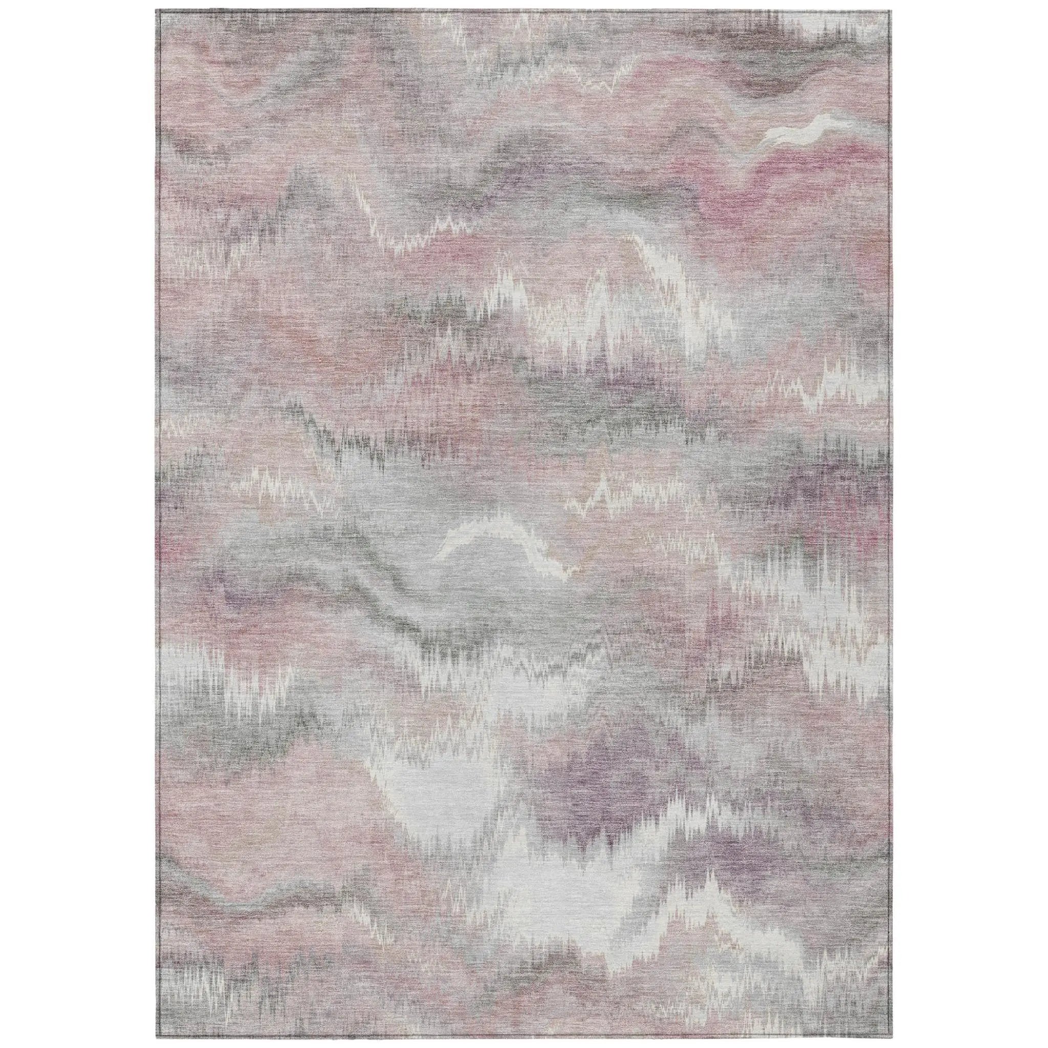 10' X 14' Mauve And Pink Abstract Washable Indoor Outdoor Area Rug Homeroots Outdoor