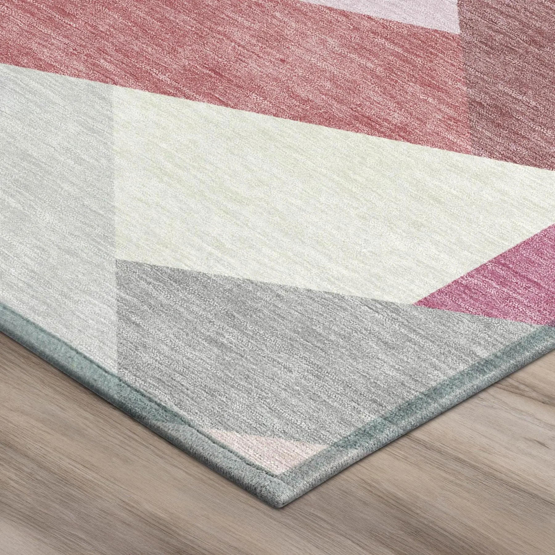 10' X 14' Mauve And Pink Geometric Washable Indoor Outdoor Area Rug Homeroots Outdoor