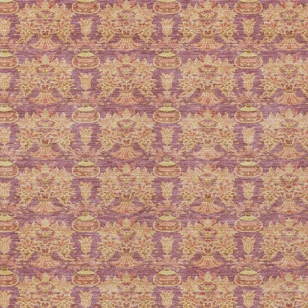 10' X 14' Mauve And Taupe Floral Washable Indoor Outdoor Area Rug Homeroots Outdoor