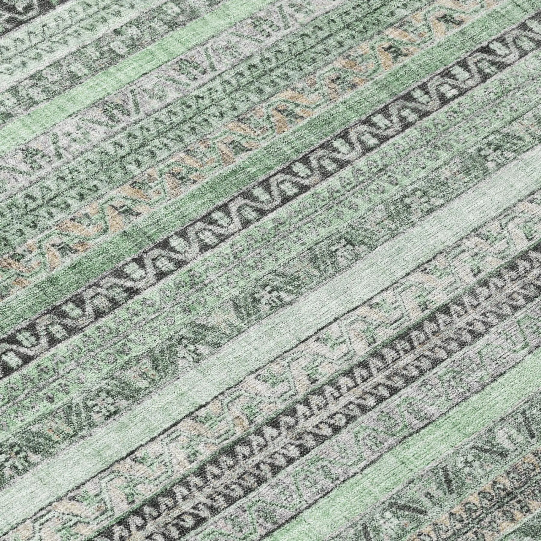 10' X 14' Mint Green And Green Striped Washable Indoor Outdoor Area Rug Homeroots Outdoor