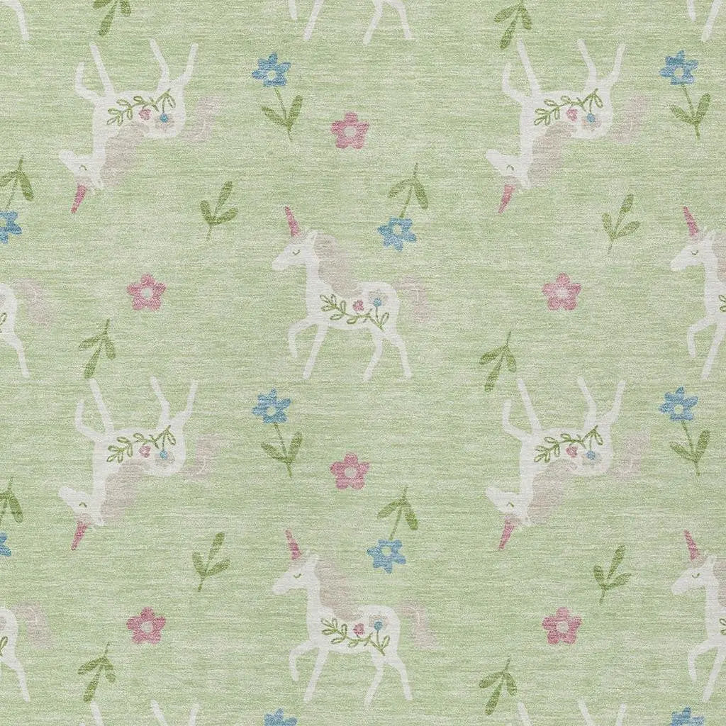 10' X 14' Mint Green And Ivory Floral Washable Indoor Outdoor Area Rug Homeroots Outdoor
