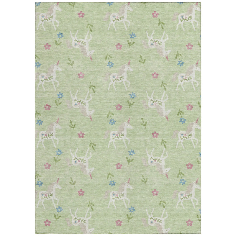 10' X 14' Mint Green And Ivory Floral Washable Indoor Outdoor Area Rug Homeroots Outdoor