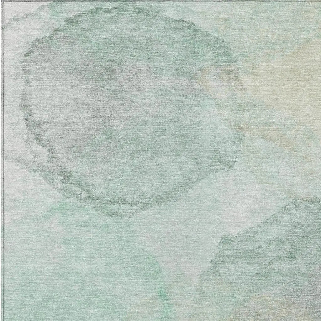 10' X 14' Mint Green And Teal Blue Abstract Washable Indoor Outdoor Area Rug Homeroots Outdoor