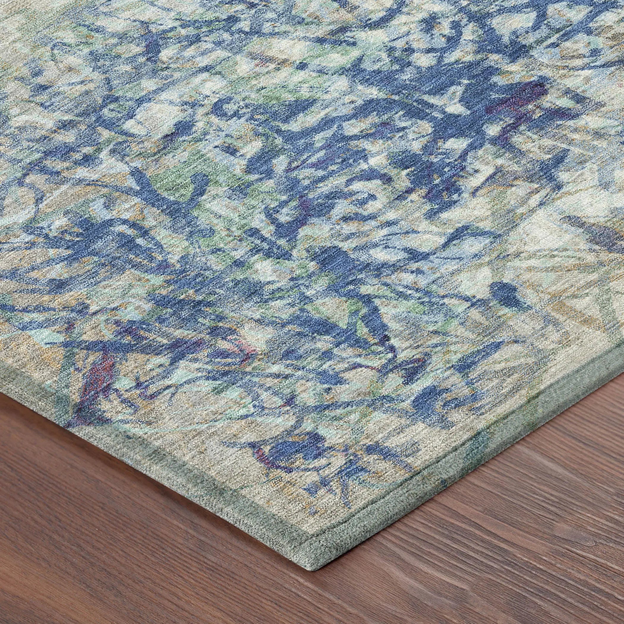 10' X 14' Navy Blue And Beige Abstract Washable Indoor Outdoor Area Rug Homeroots Outdoor