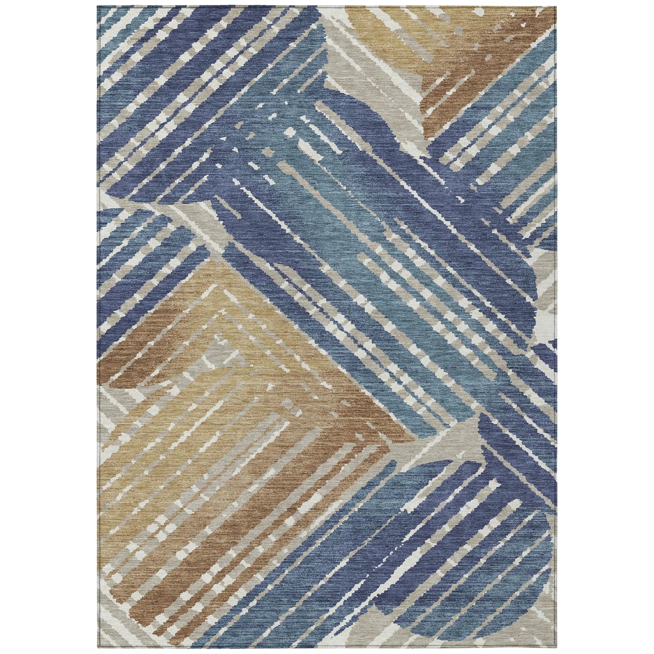 10' X 14' Navy Blue And Black Geometric Washable Indoor Outdoor Area Rug Homeroots Outdoor