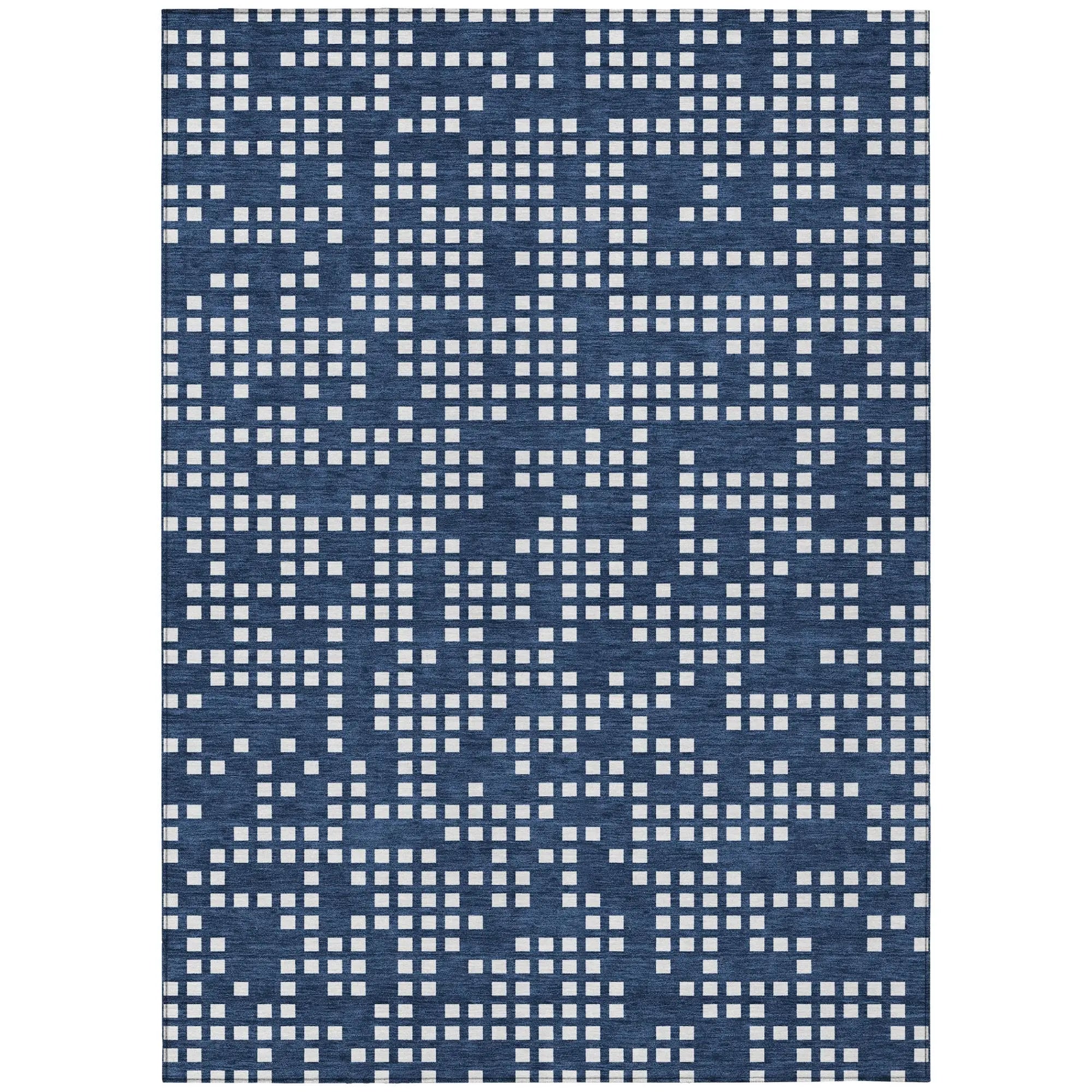 10' X 14' Navy Blue And Blue Abstract Washable Indoor Outdoor Area Rug Homeroots Outdoor