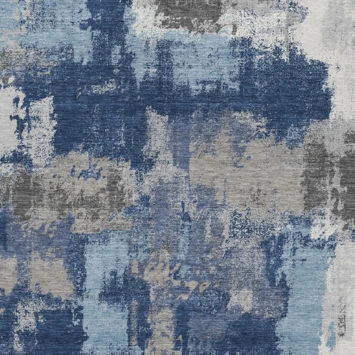 10' X 14' Navy Blue And Blue Abstract Washable Indoor Outdoor Area Rug Homeroots Outdoor