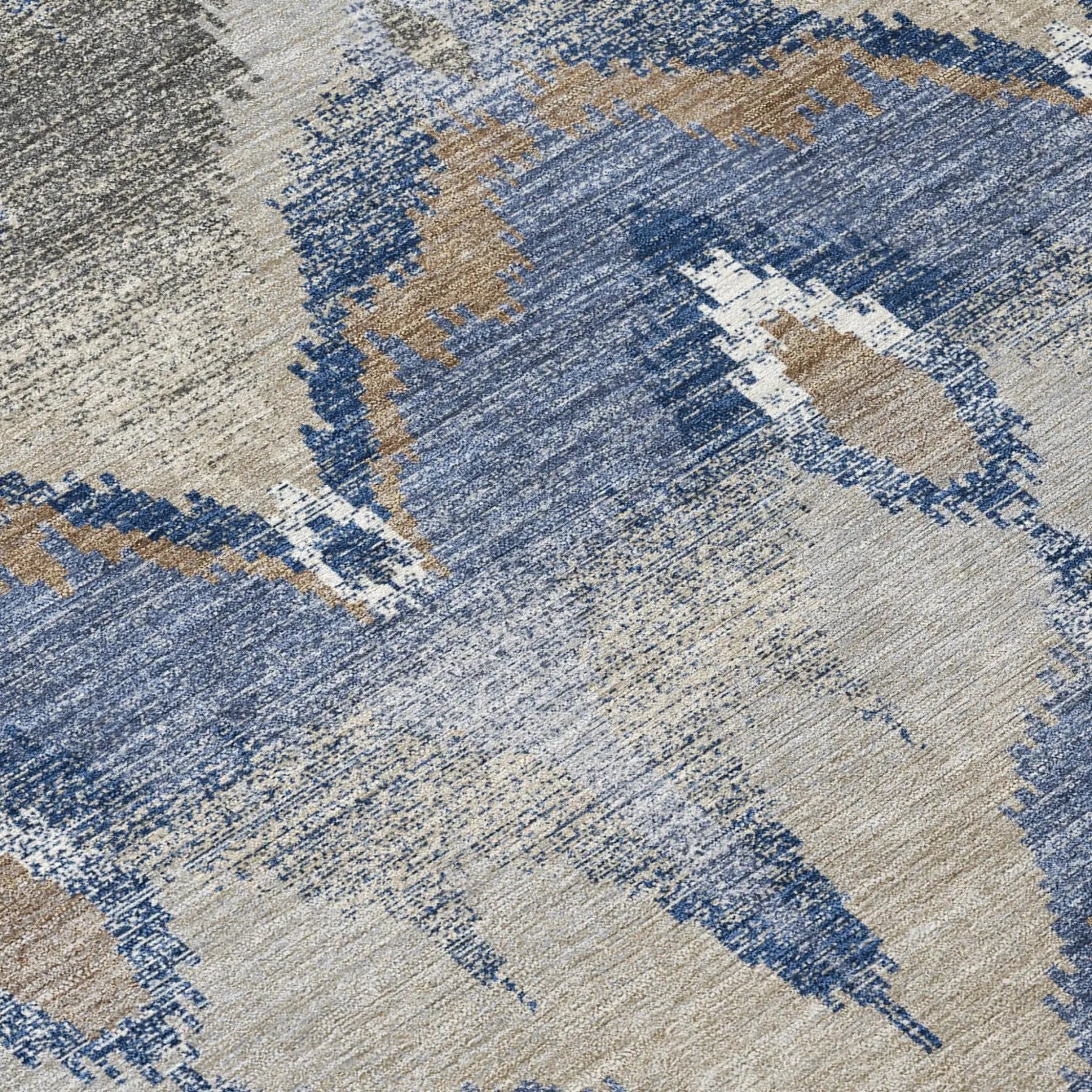 10' X 14' Navy Blue And Blue Abstract Washable Indoor Outdoor Area Rug Homeroots Outdoor
