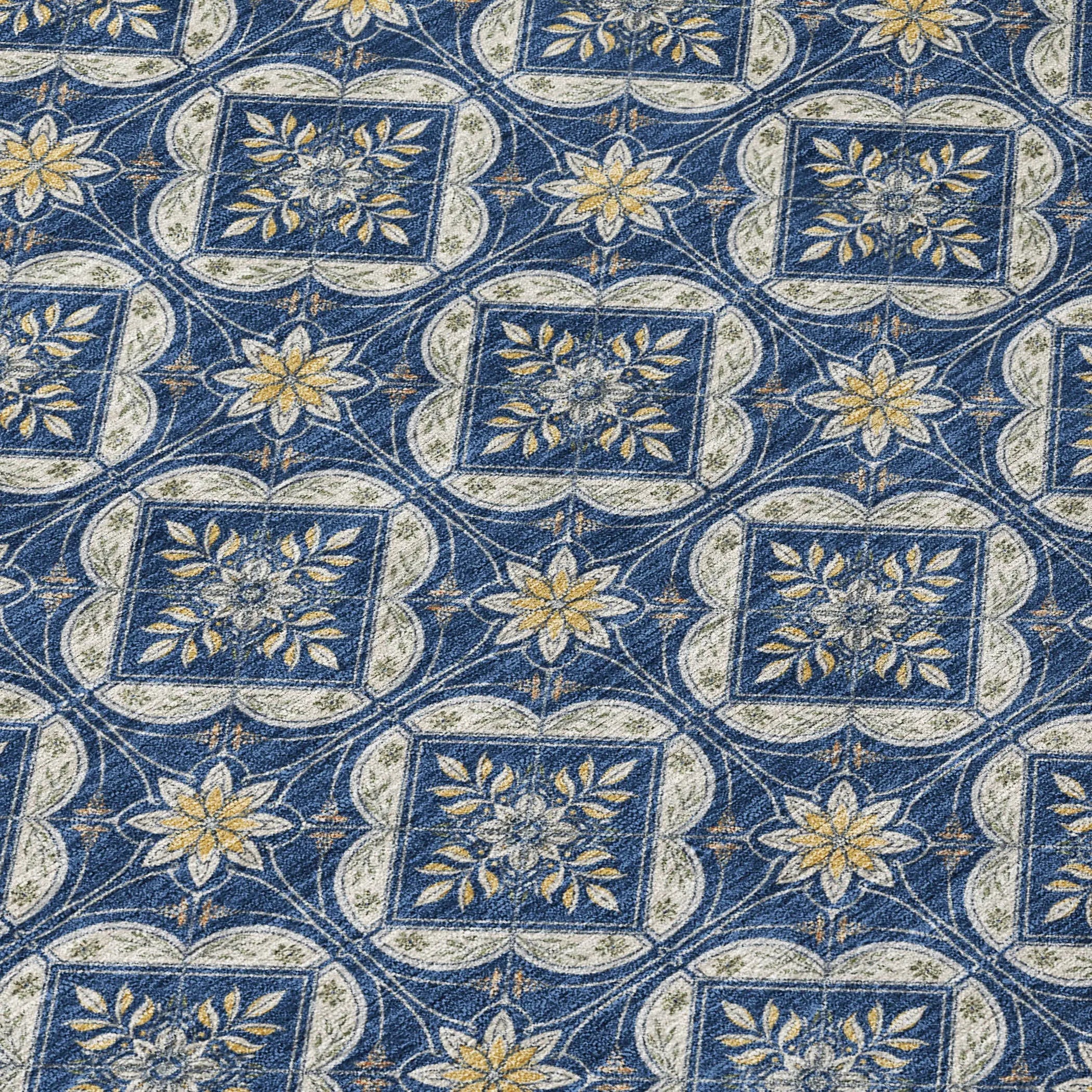 10' X 14' Navy Blue And Blue Geometric Washable Indoor Outdoor Area Rug Homeroots Outdoor