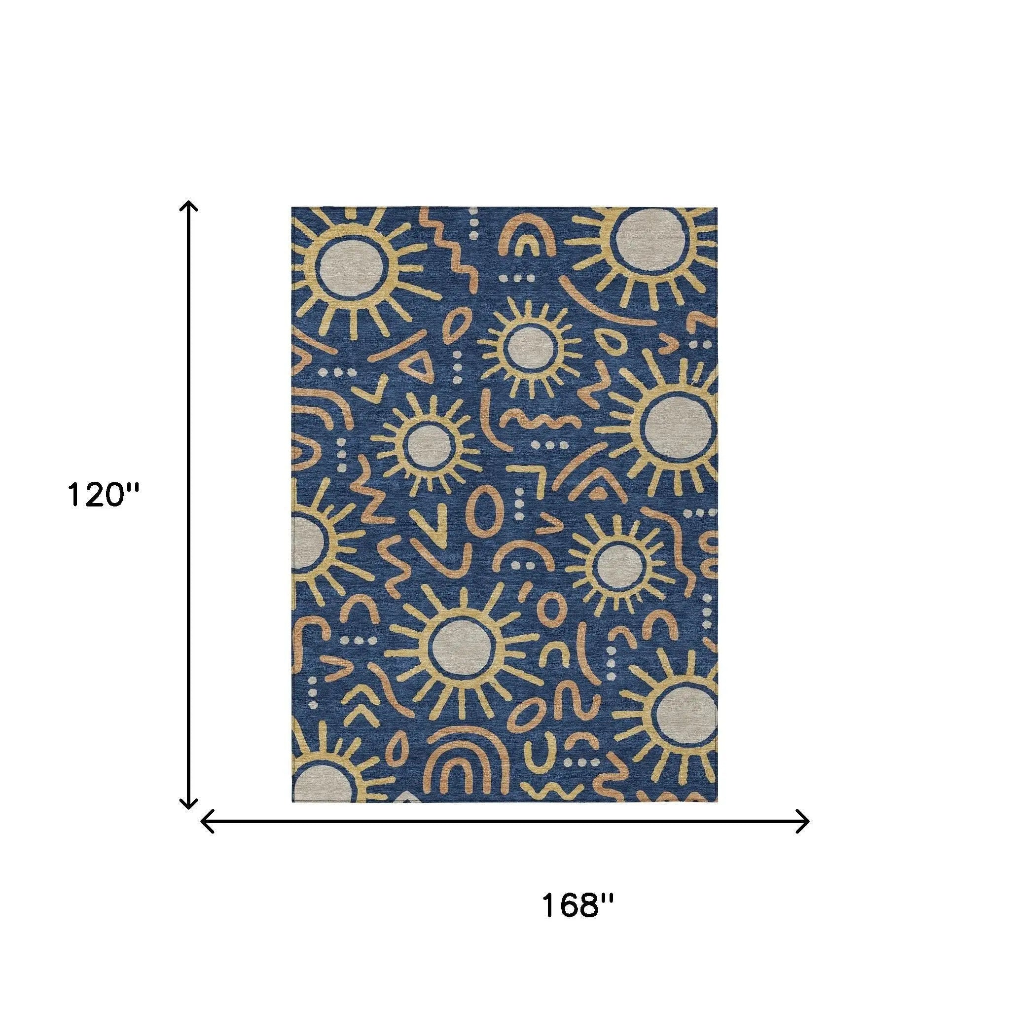 10' X 14' Navy Blue And Blue Geometric Washable Indoor Outdoor Area Rug Homeroots Outdoor