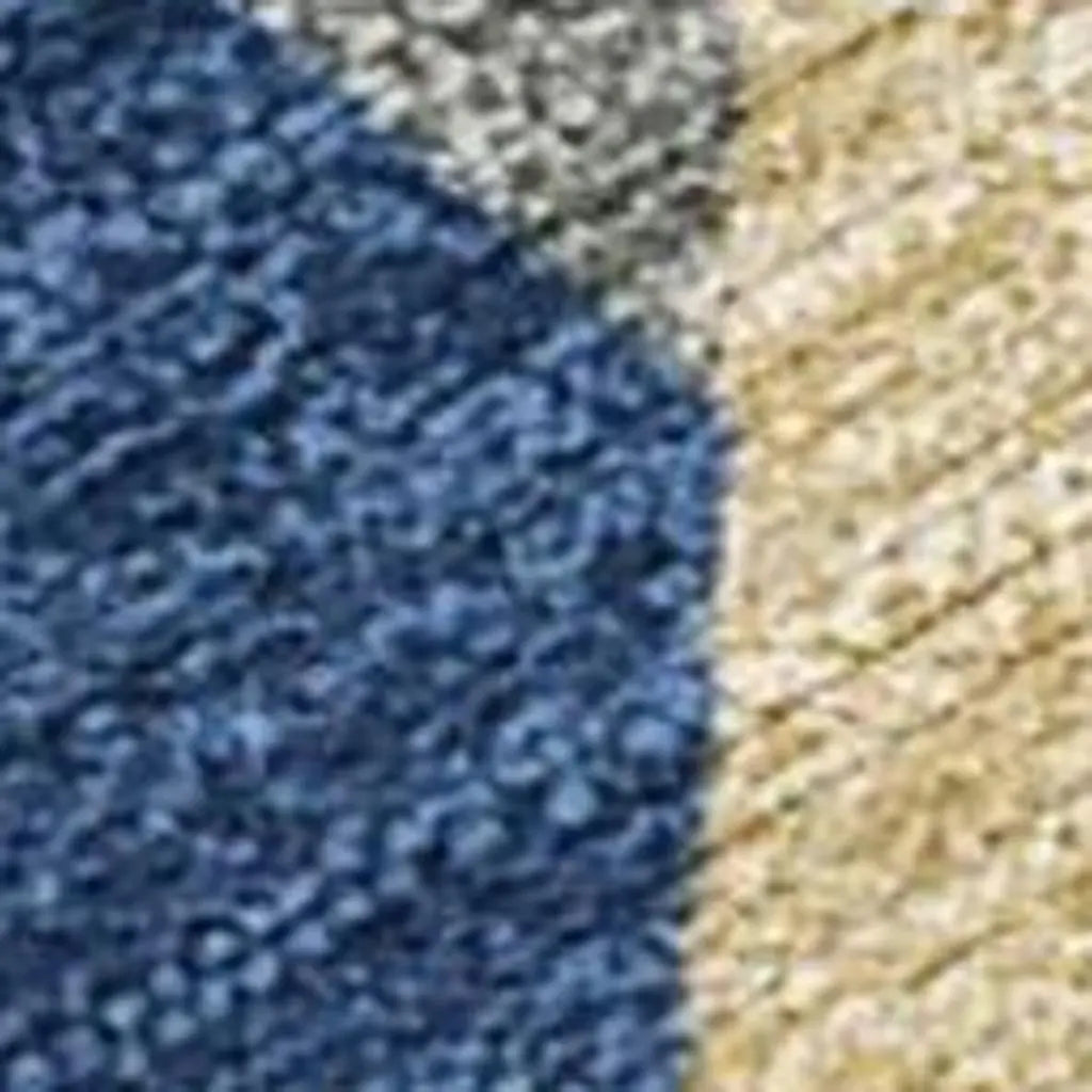10' X 14' Navy Blue And Blue Geometric Washable Indoor Outdoor Area Rug Homeroots Outdoor