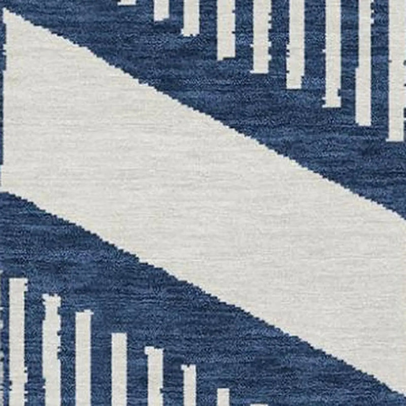 10' X 14' Navy Blue And Blue Geometric Washable Indoor Outdoor Area Rug Homeroots Outdoor
