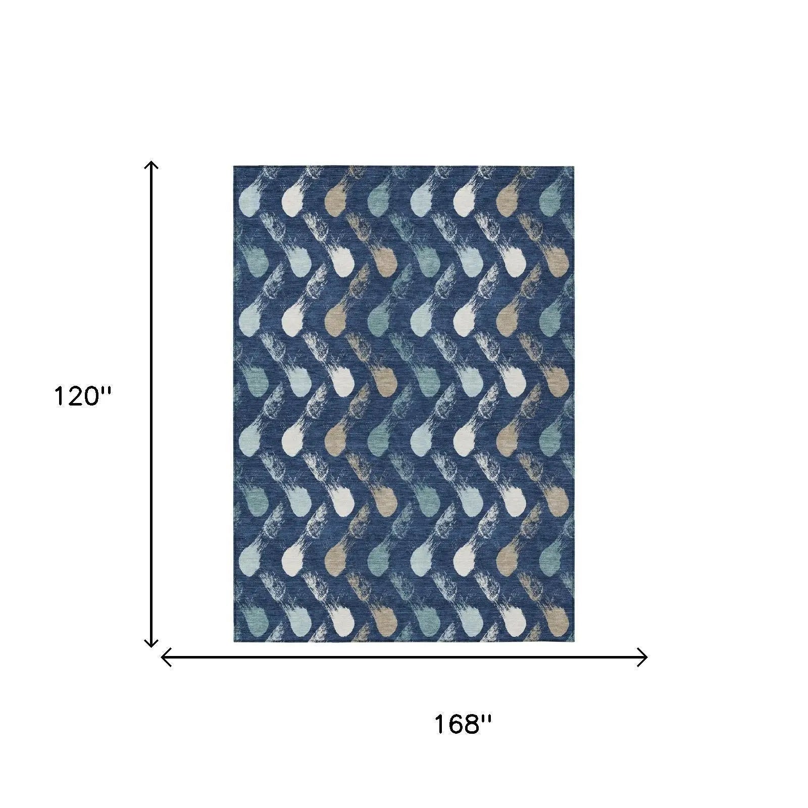 10' X 14' Navy Blue And Blue Geometric Washable Indoor Outdoor Area Rug Homeroots Outdoor