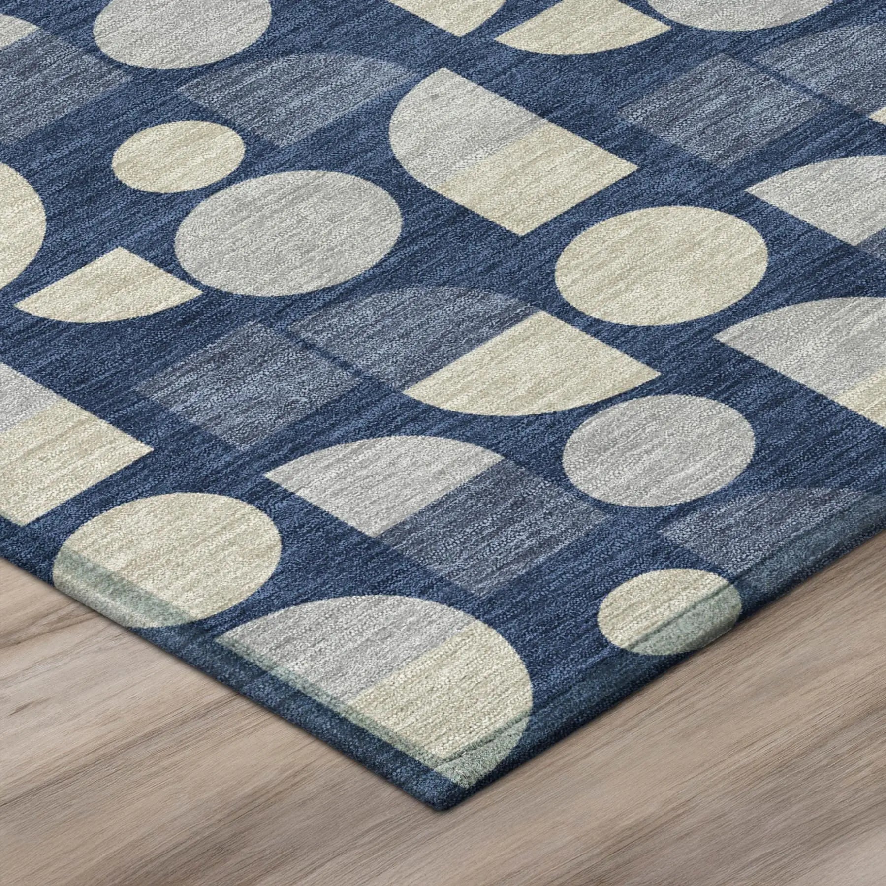 10' X 14' Navy Blue And Blue Geometric Washable Indoor Outdoor Area Rug Homeroots Outdoor