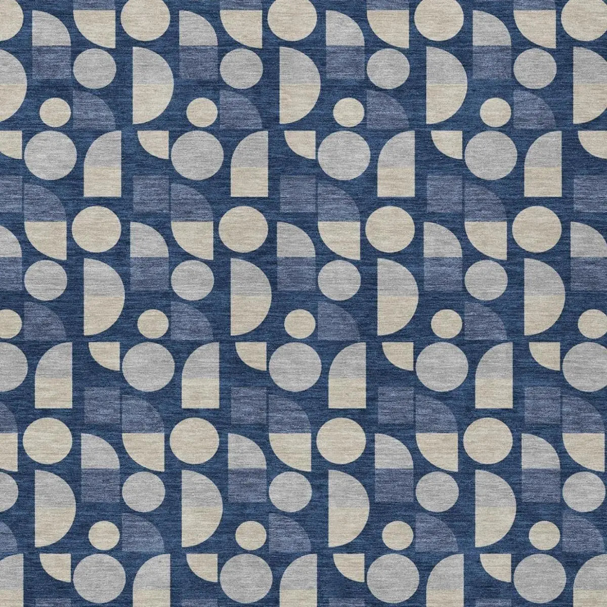 10' X 14' Navy Blue And Blue Geometric Washable Indoor Outdoor Area Rug Homeroots Outdoor