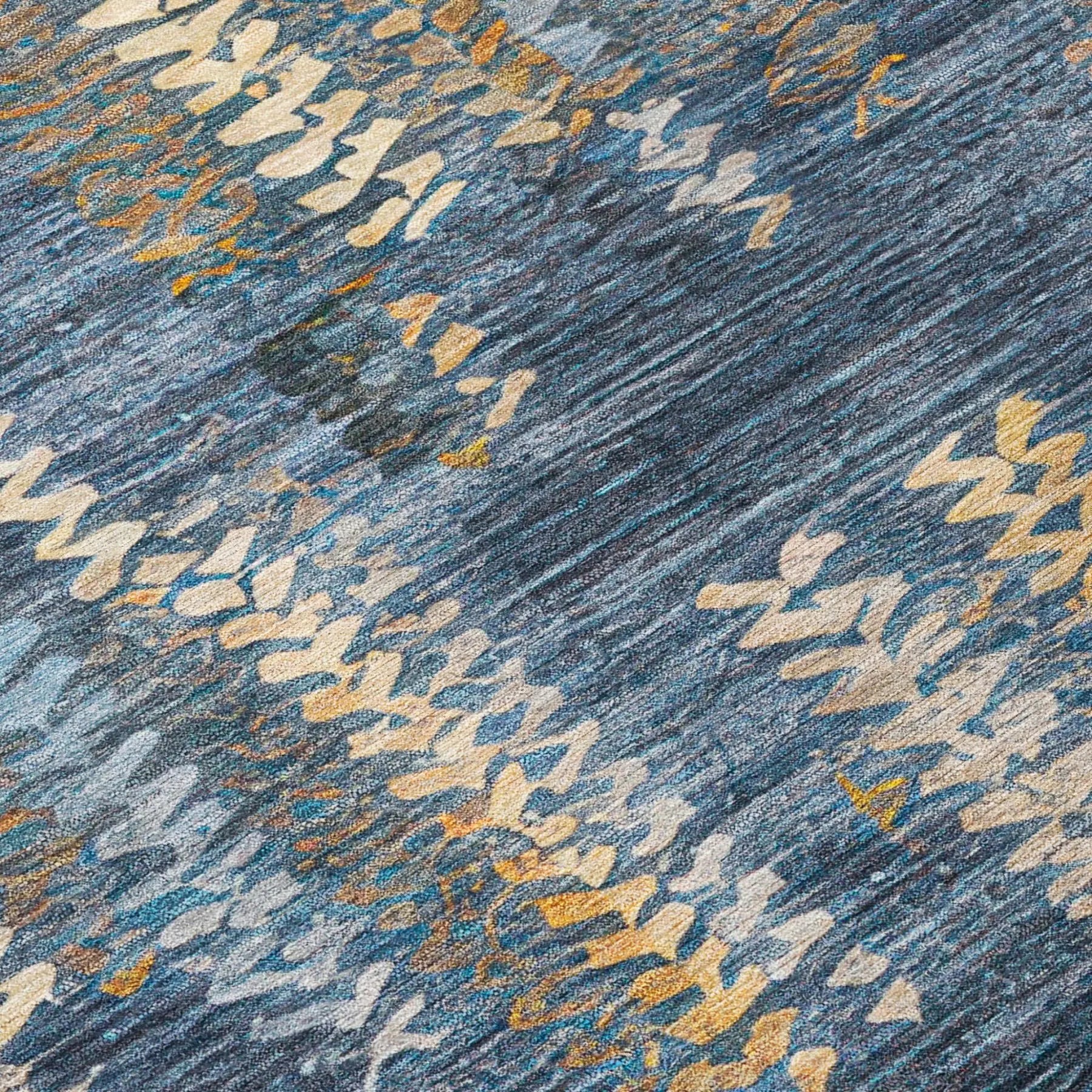 10' X 14' Navy Blue And Blue Striped Washable Indoor Outdoor Area Rug Homeroots Outdoor