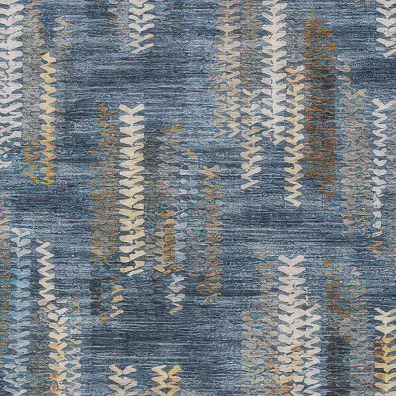 10' X 14' Navy Blue And Blue Striped Washable Indoor Outdoor Area Rug Homeroots Outdoor