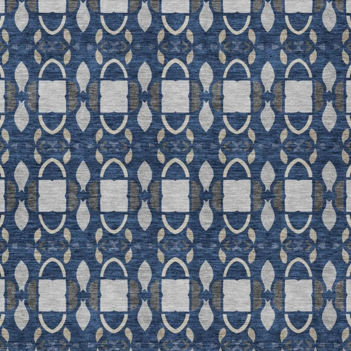 10' X 14' Navy Blue And Blue Striped Washable Indoor Outdoor Area Rug Homeroots Outdoor