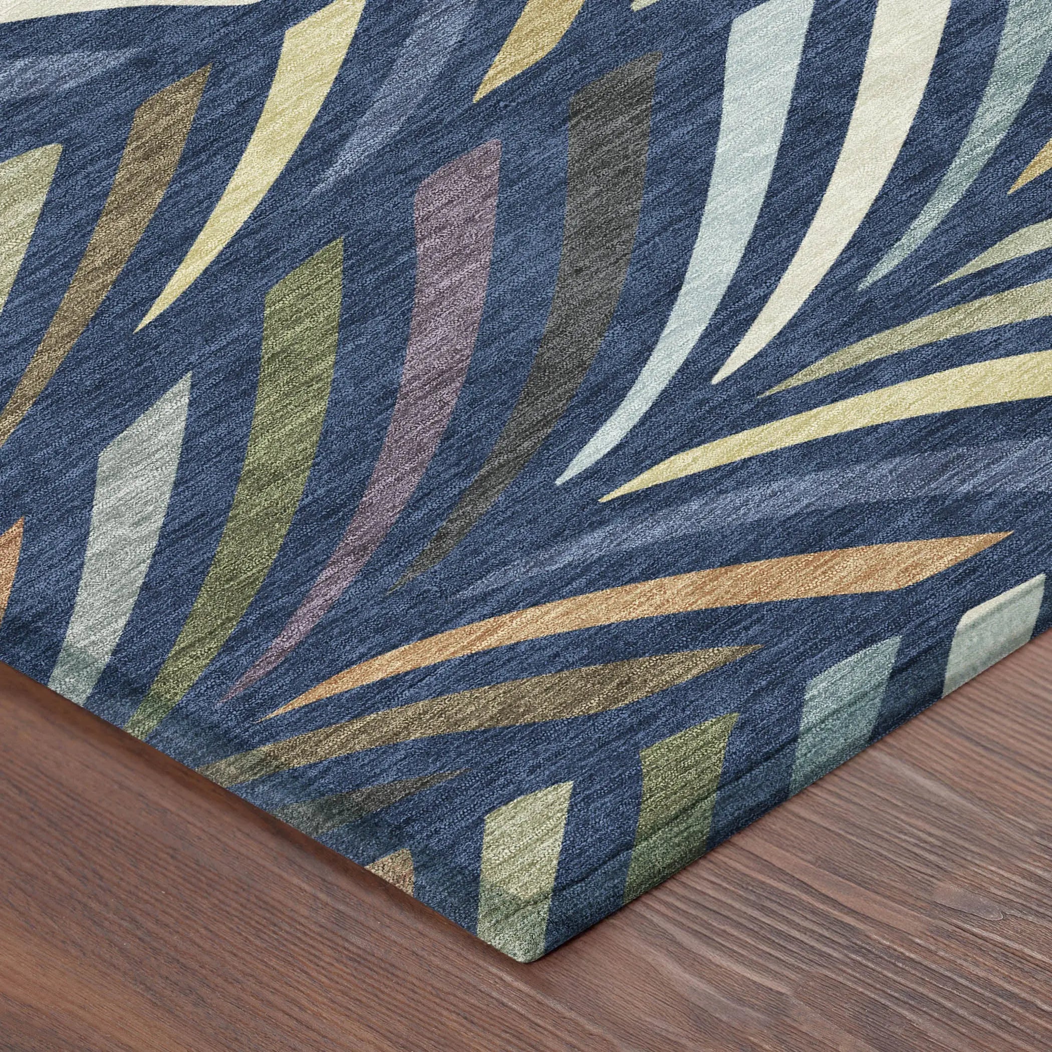 10' X 14' Navy Blue And Gold Abstract Washable Indoor Outdoor Area Rug Homeroots Outdoor