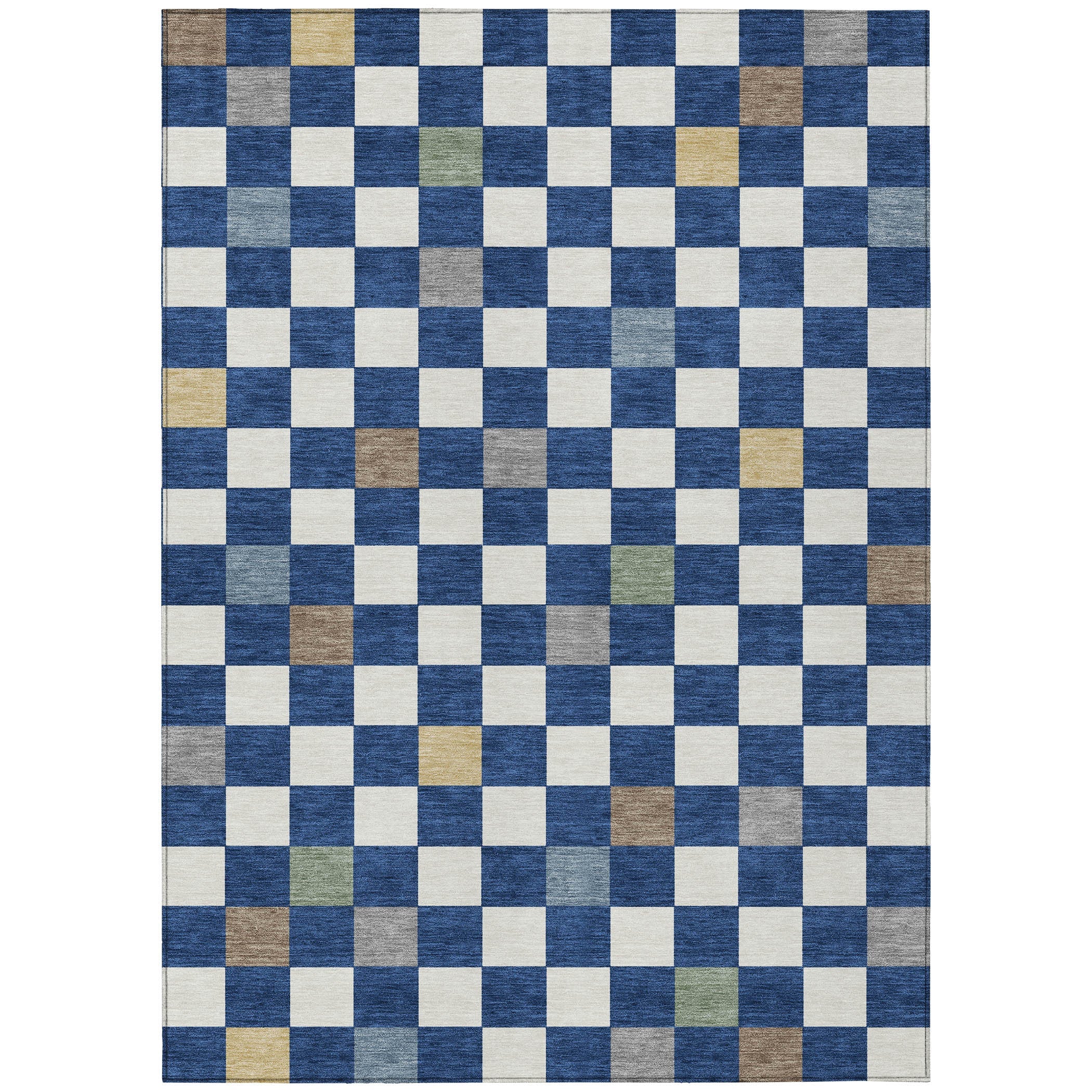 10' X 14' Navy Blue And Gray Geometric Washable Indoor Outdoor Area Rug Homeroots Outdoor