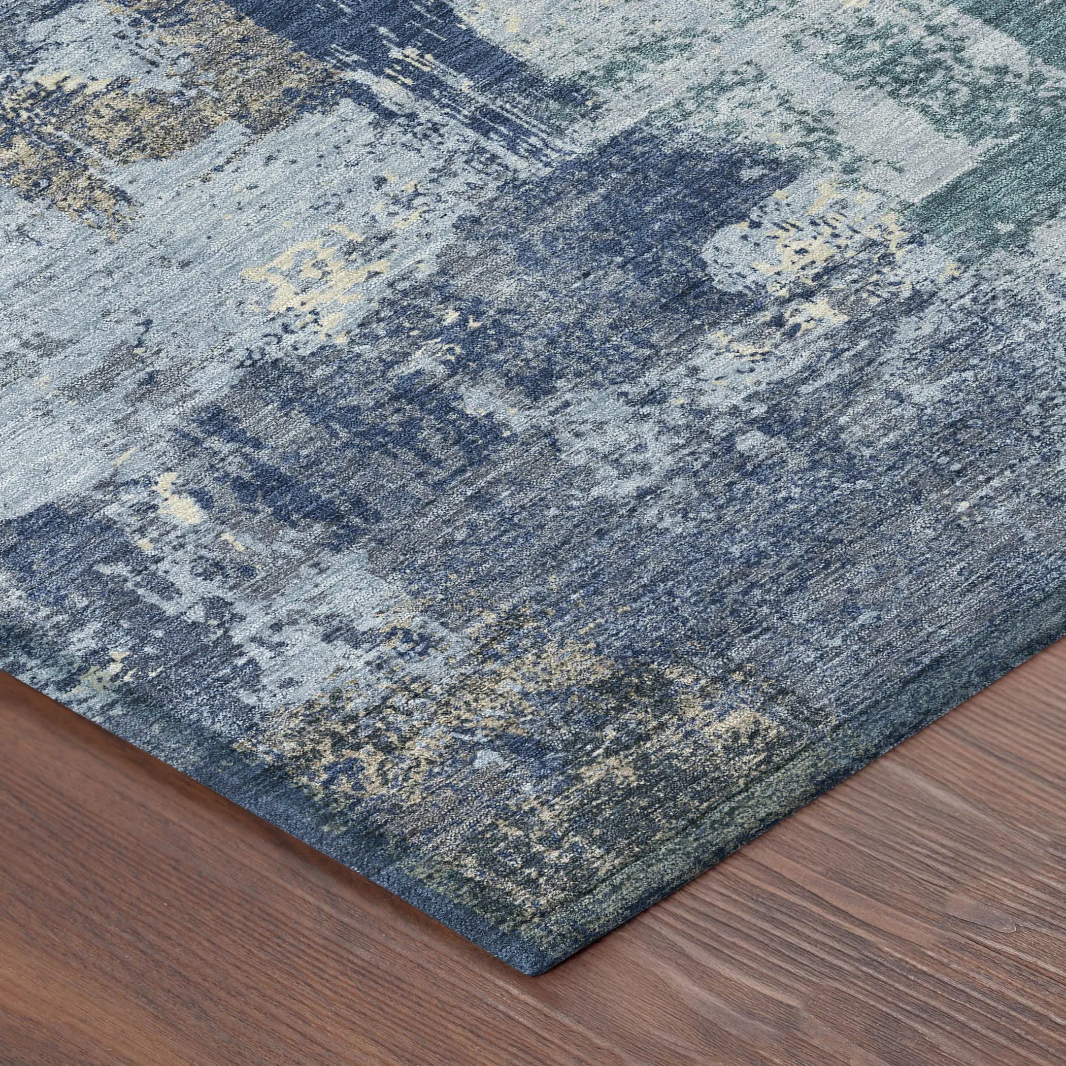 10' X 14' Navy Blue And Ivory Abstract Washable Indoor Outdoor Area Rug Homeroots Outdoor