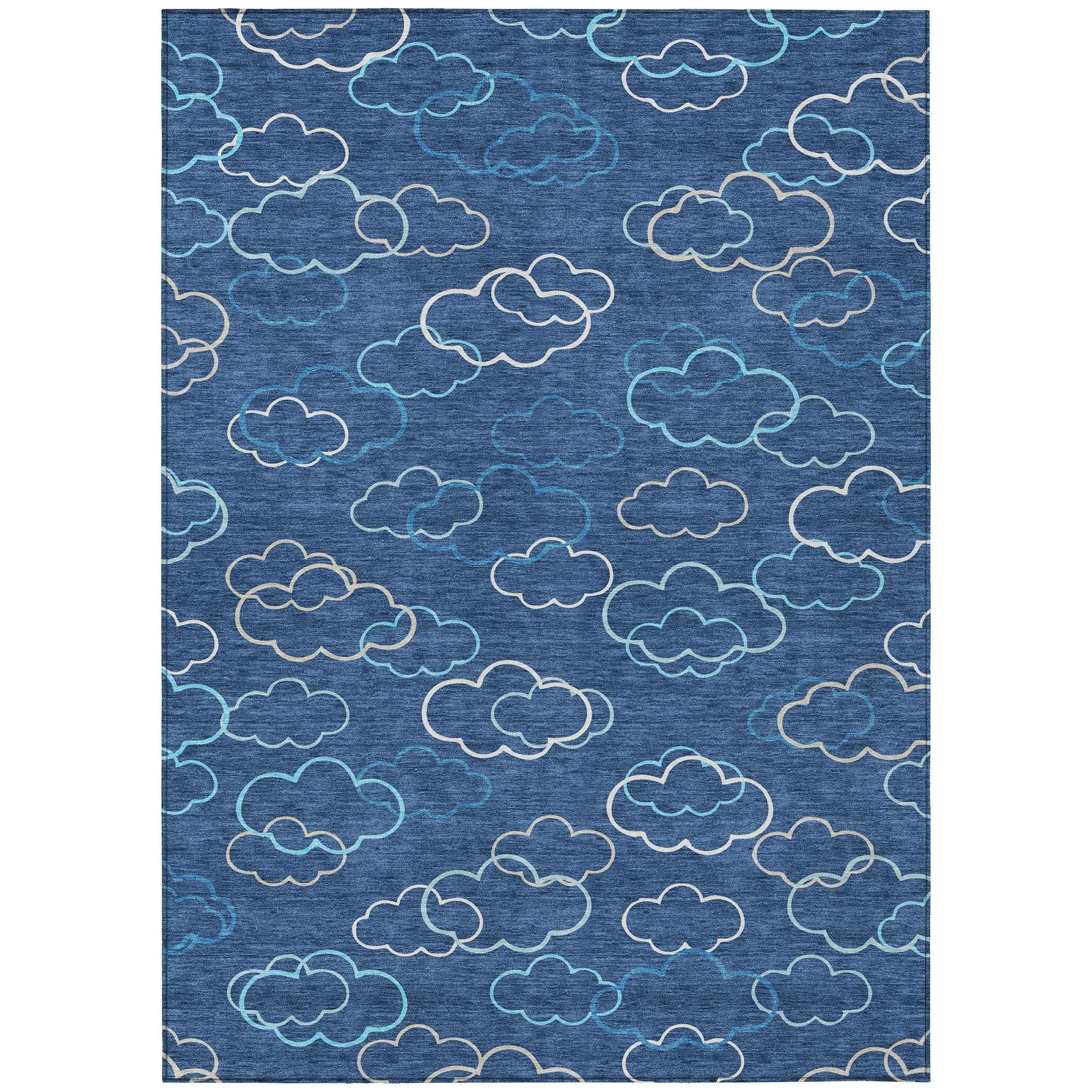 10' X 14' Navy Blue And Ivory Abstract Washable Indoor Outdoor Area Rug Homeroots Outdoor
