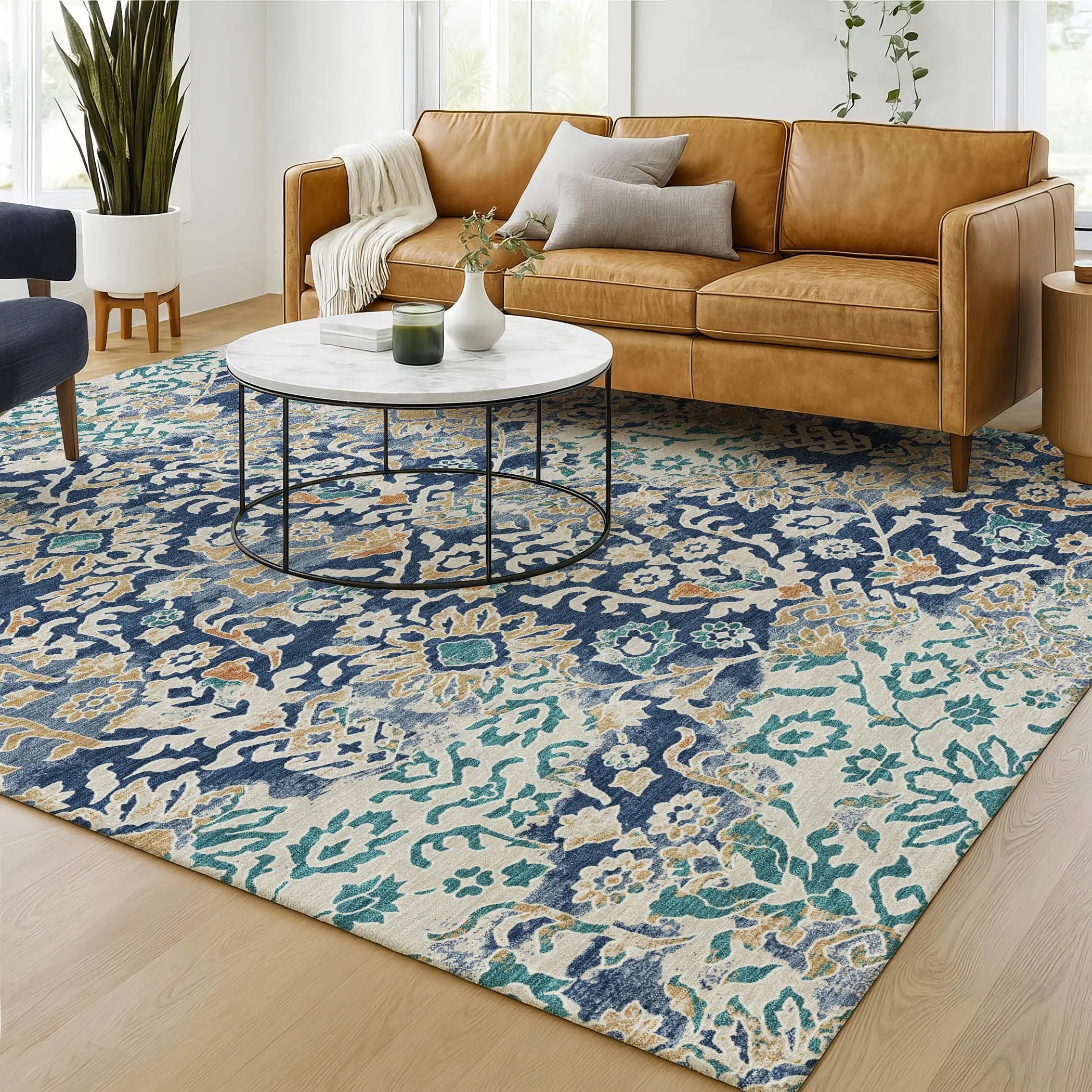 10' X 14' Navy Blue And Ivory Geometric Washable Indoor Outdoor Area Rug Homeroots Outdoor