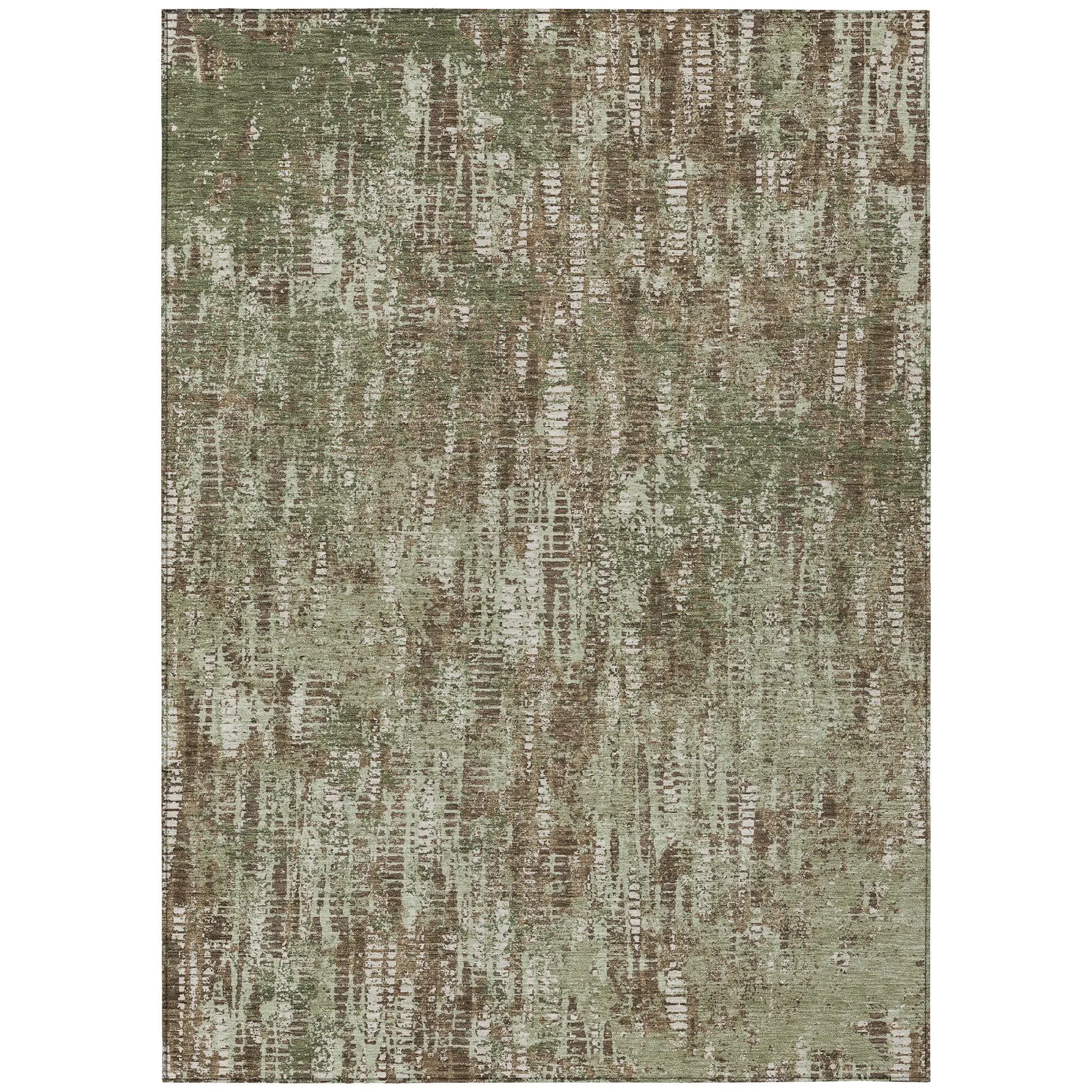 10' X 14' Olive Green And Graphite Abstract Washable Indoor Outdoor Area Rug Homeroots Outdoor