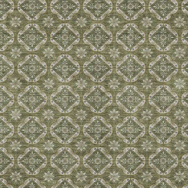 10' X 14' Olive Green And Green Geometric Washable Indoor Outdoor Area Rug Homeroots Outdoor