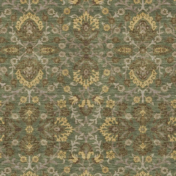 10' X 14' Olive Green And Green Geometric Washable Indoor Outdoor Area Rug Homeroots Outdoor
